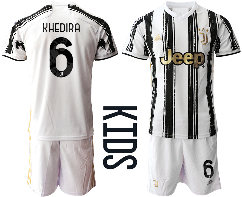 Youth 2020-2021 club Juventus home #6 white Soccer Jerseys->juventus jersey->Soccer Club Jersey